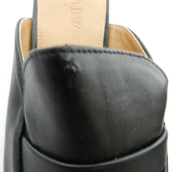 J Crew faux leather Penny Loafer mules slides flats slip on black NEW Size 7.5 - Picture 5 of 13